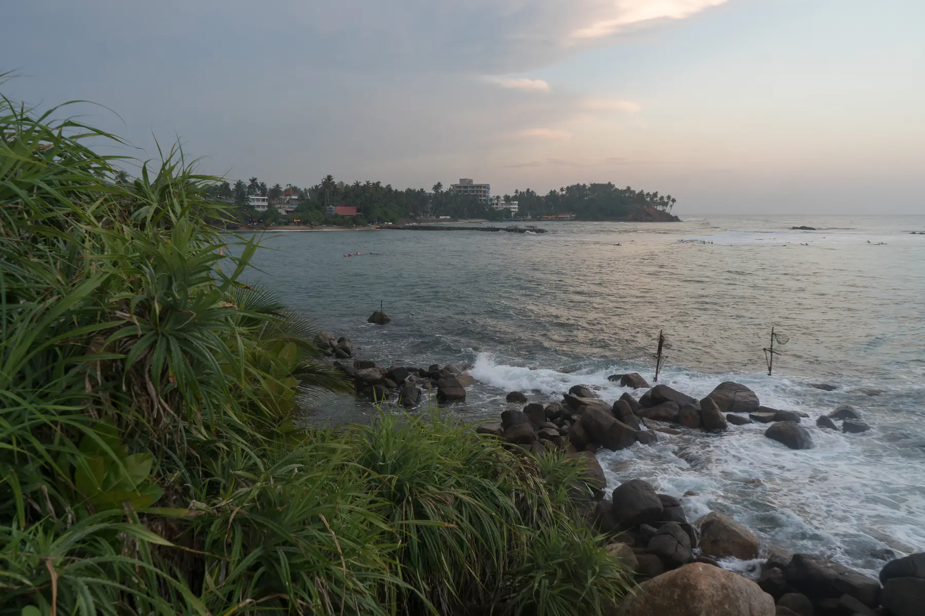 The coast at Mirissa seen from Parrot Rock.