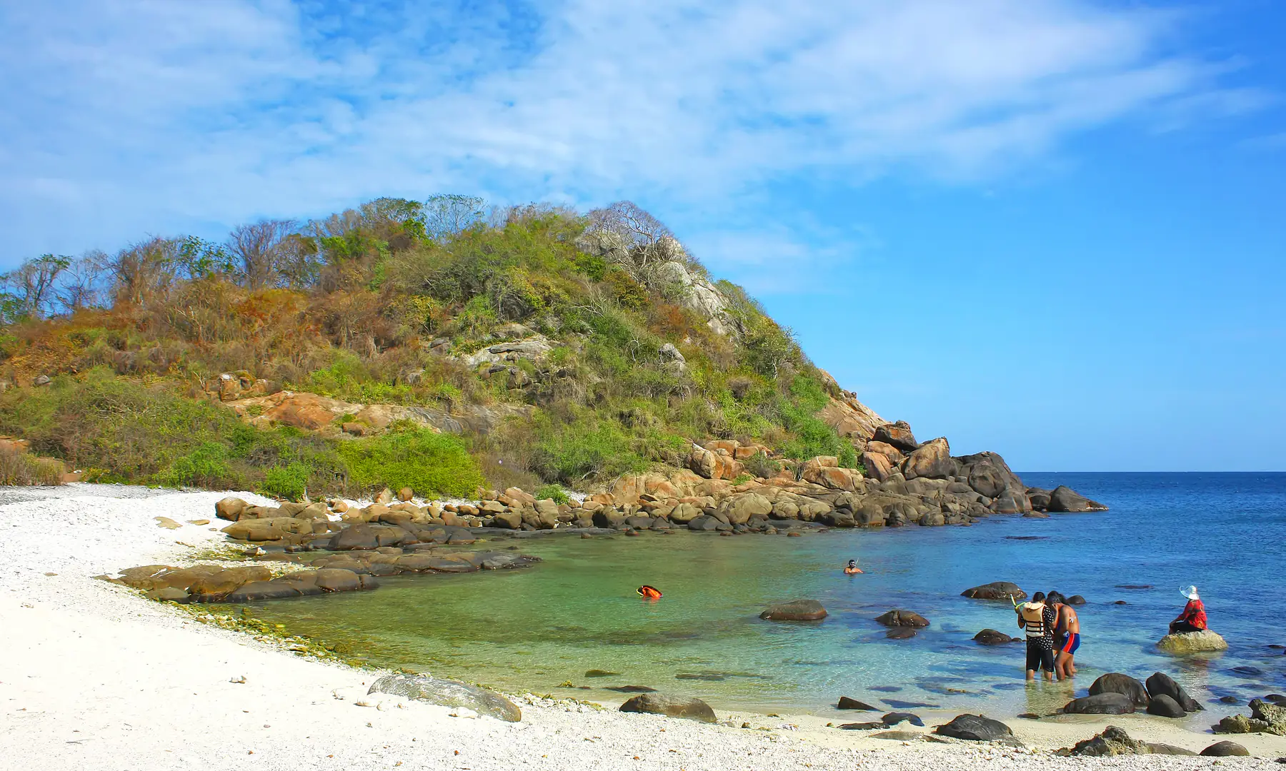 Main rock and reef shallows at Pigeon Island National Park, Trincomalee.